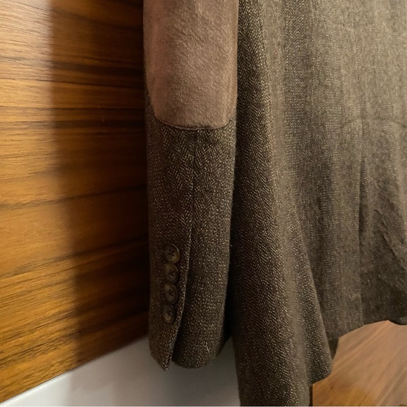 OSCAR DE LA RENTA - BROWN BLAZER - ELBOW PATCHES - Picture 10 of 15